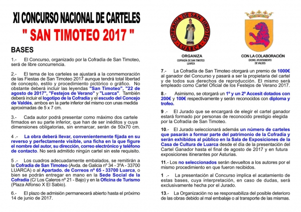 bases concurso cartel san timoteo 2017